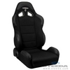 Black Cloth Racing Seat Pair